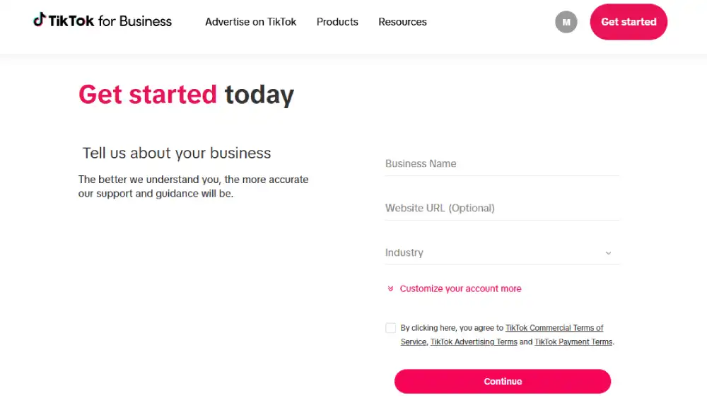 Enter your business information