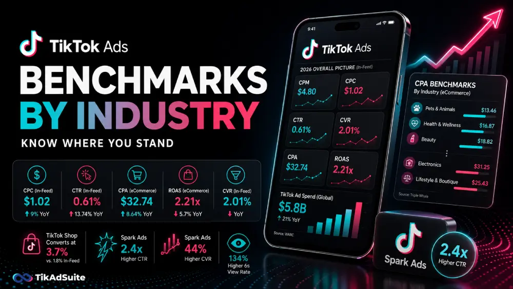 TikTok Ads Benchmarks by Industry