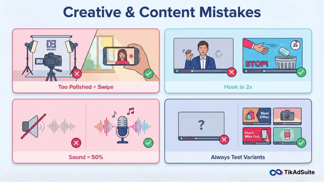 TikTok Ads Creative & Content Mistakes