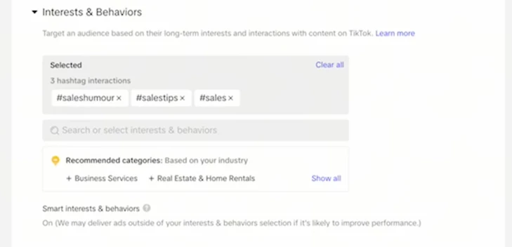 TikTok Ad Interest and Behavior Targeting
