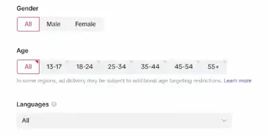 Age: based on your product's buyer profile