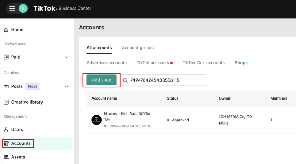 Connect your store in the TikTok Business Center