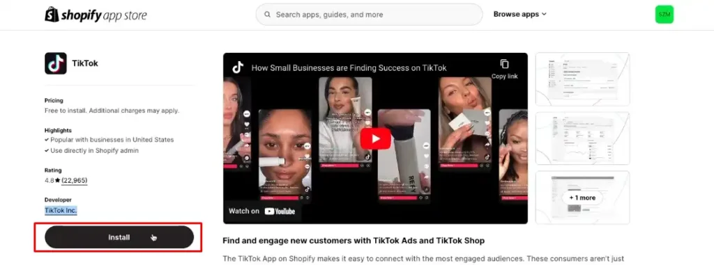 Install the official TikTok app