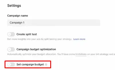 Set your campaign budget