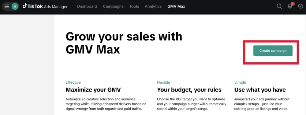 TikTok Ads GMV Max