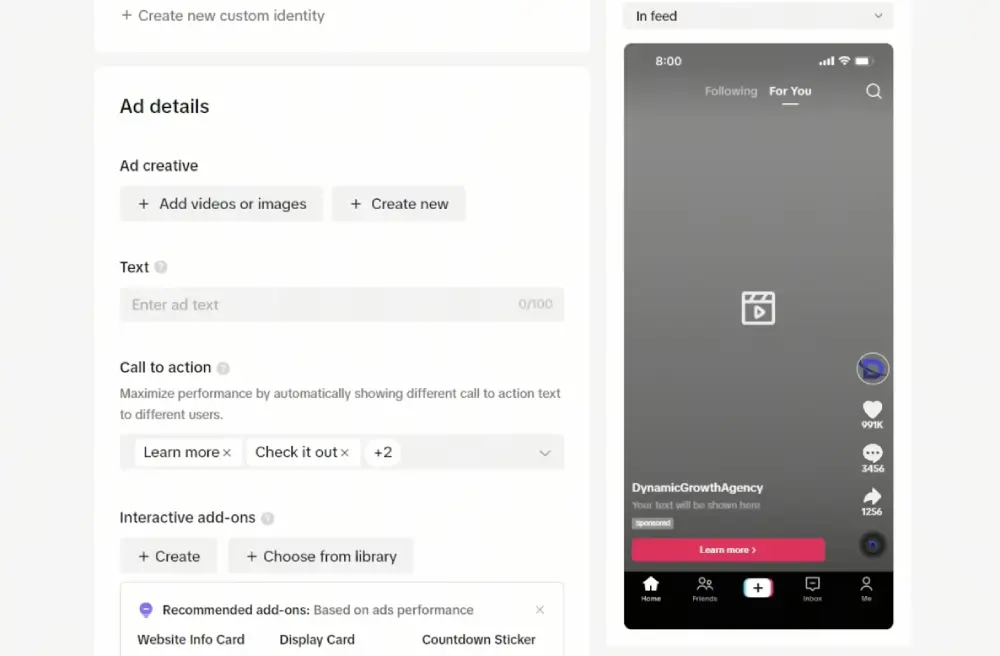 TikTok Ads Upload Creative