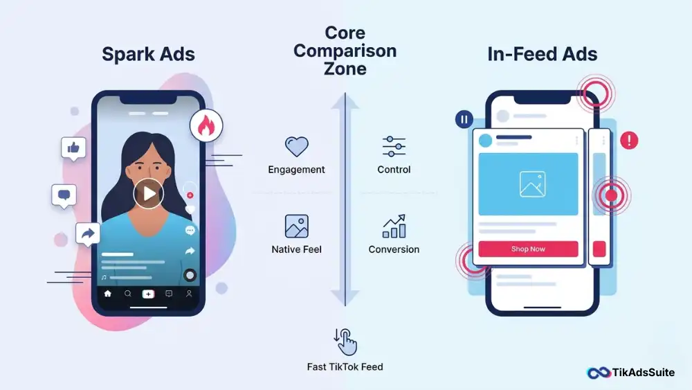 TikTok Spark Ads vs In-Feed Ads