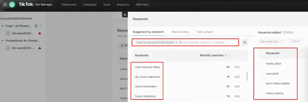Add your keywords