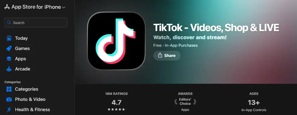 Apple App Store TikTok