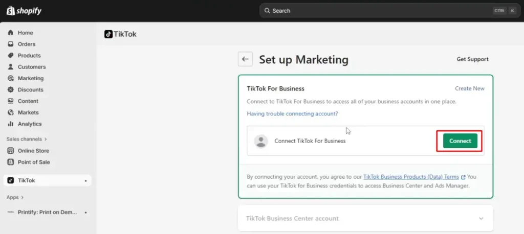 Connect your TikTok for Business account