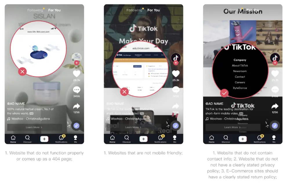 Landing Page Compliance Issues
