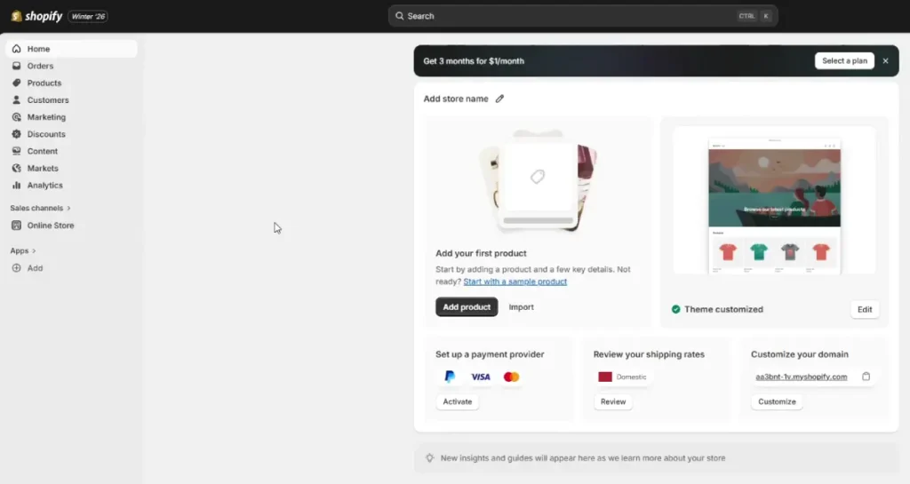 Open your Shopify admin