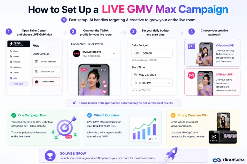 Setting Up a LIVE GMV Max Campaign