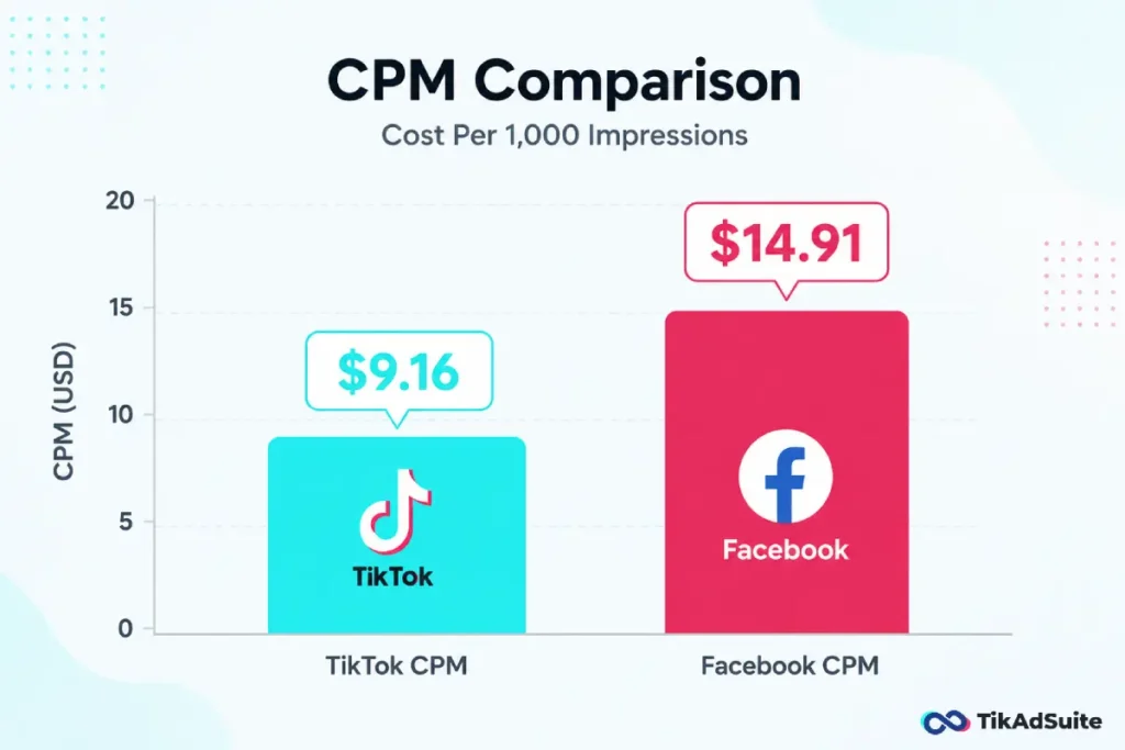 TikTok CPM versus Facebook CPM