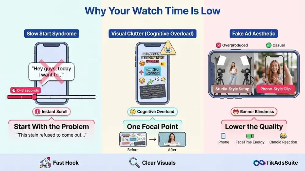TikTok Low Watch Time