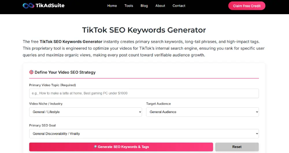 TikTok SEO Keywords Generator