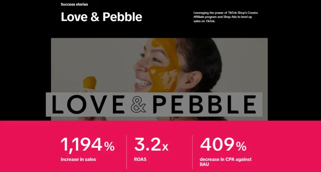 TikTok Ads case study Love & Pebble