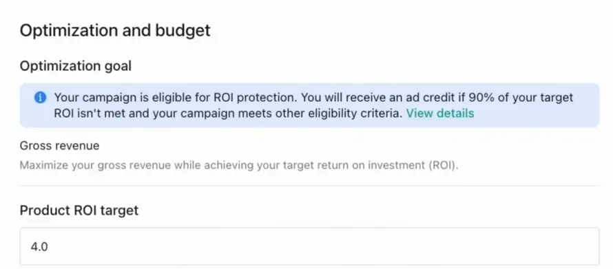 Set your ROI target