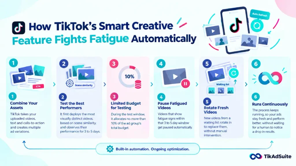 TikTok Smart Creative fatigue detection and auto refresh workflow